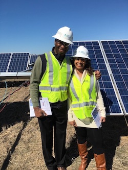 Professors Shittu and LeBlanc at Capital Partners Solar Project